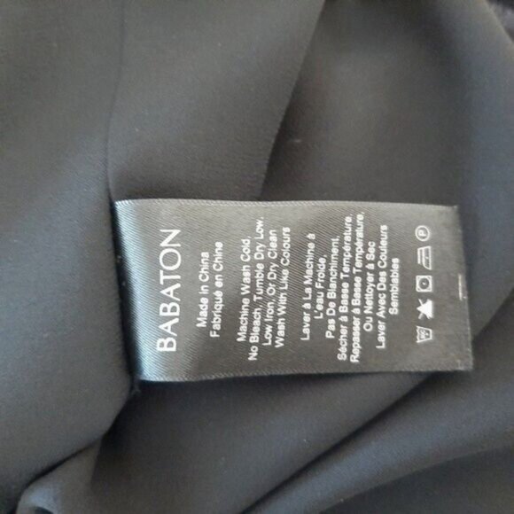 BABATON / Aritzia Shirt Dress Long Sleeve Waist Drawstring Black Sz XS Flawed - Picture 16 of 16